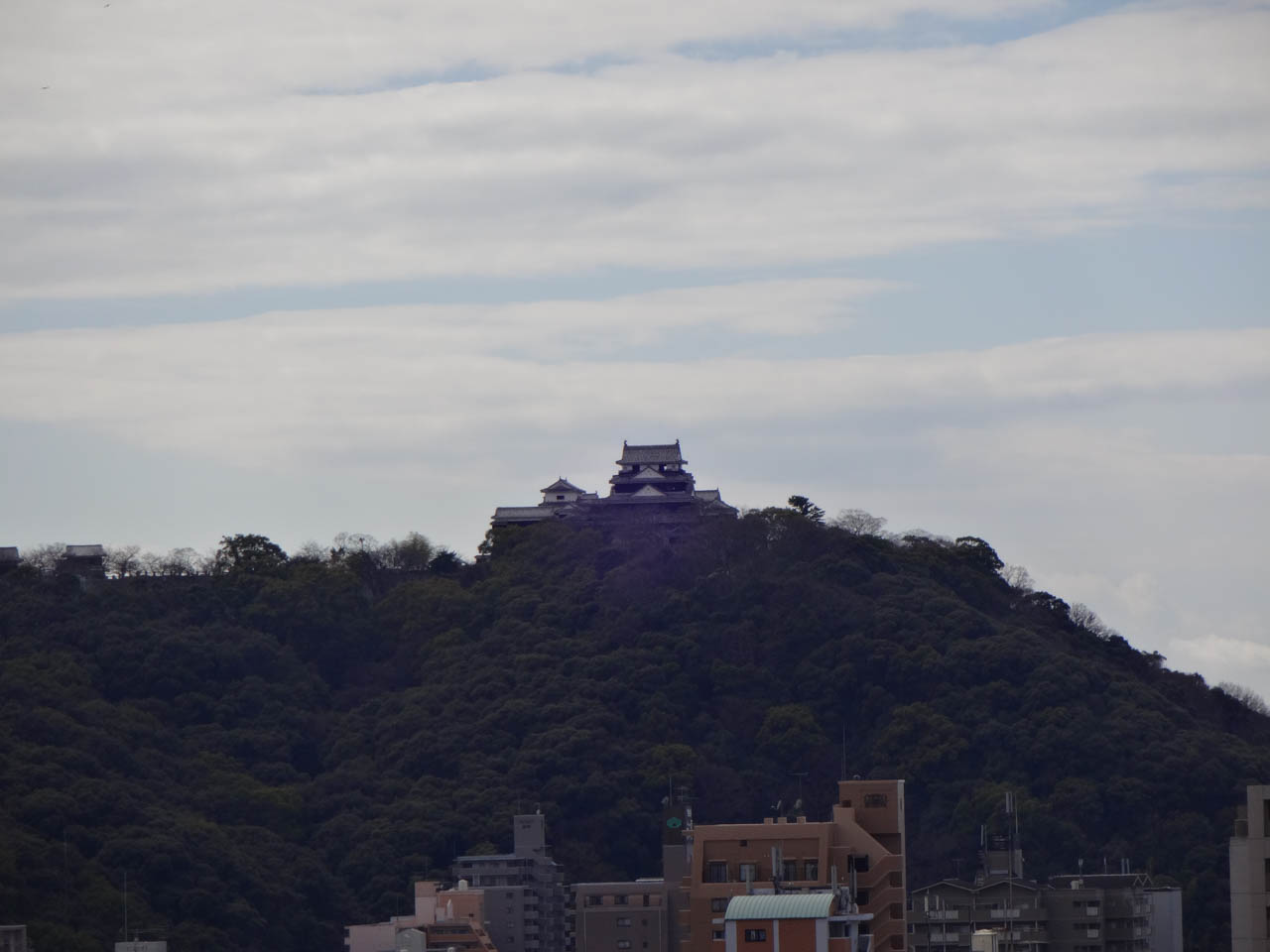 松山城がよく見える